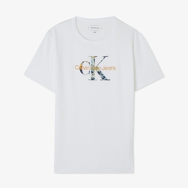  Calvin Klein Jeans Fılled-In Photo Mono Çocuk Beyaz T-Shirt