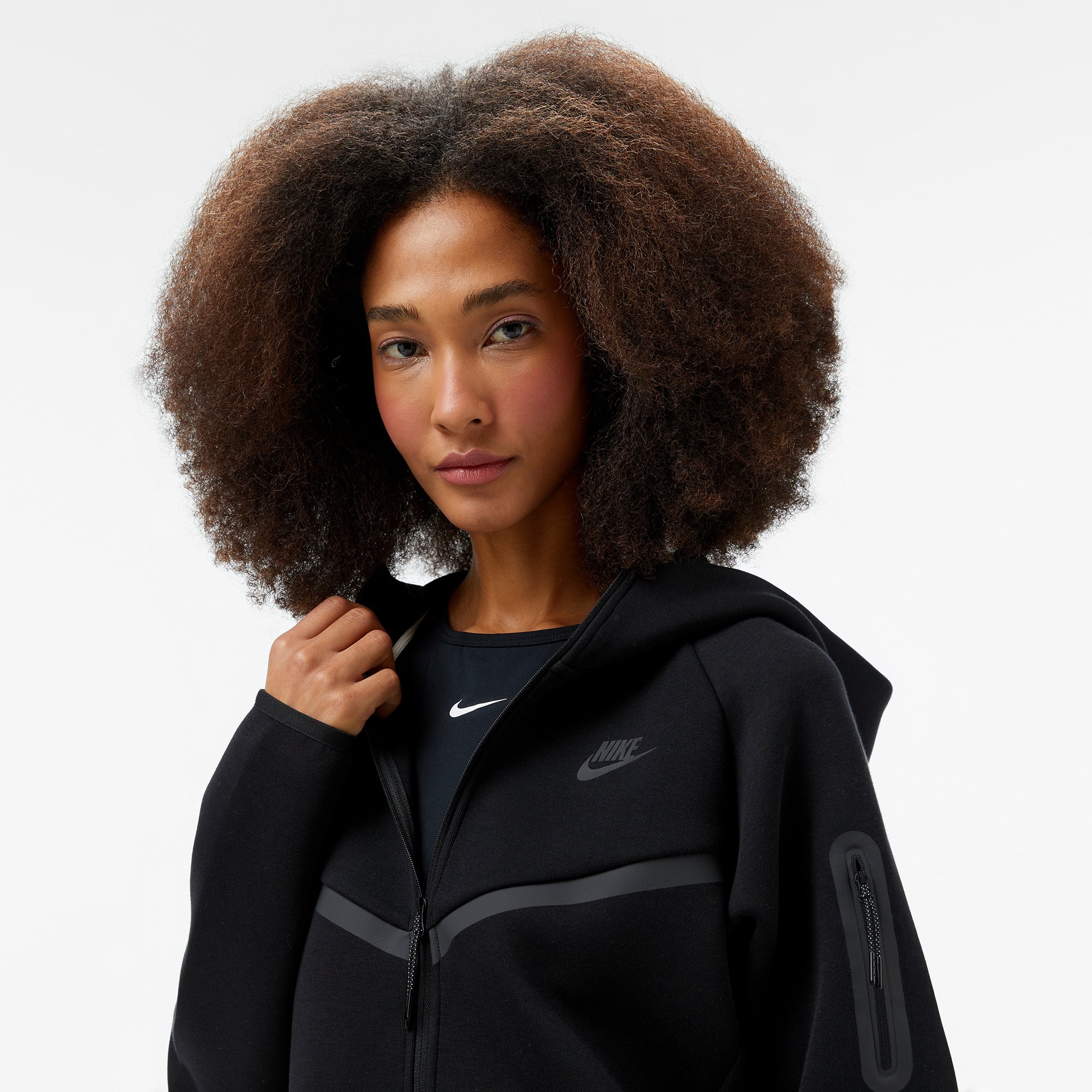 Nike Sportswear Tech Fleece Windrunner Kadın Siyah Eşofman Üstü