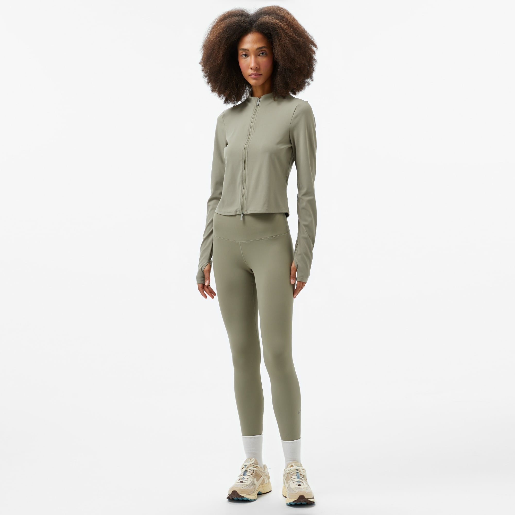 Nike Dri-Fit Zenvy Kadın Yeşil Uzun Kollu T-Shirt