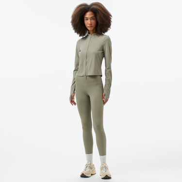  Nike Dri-Fit Zenvy Kadın Yeşil Uzun Kollu T-Shirt