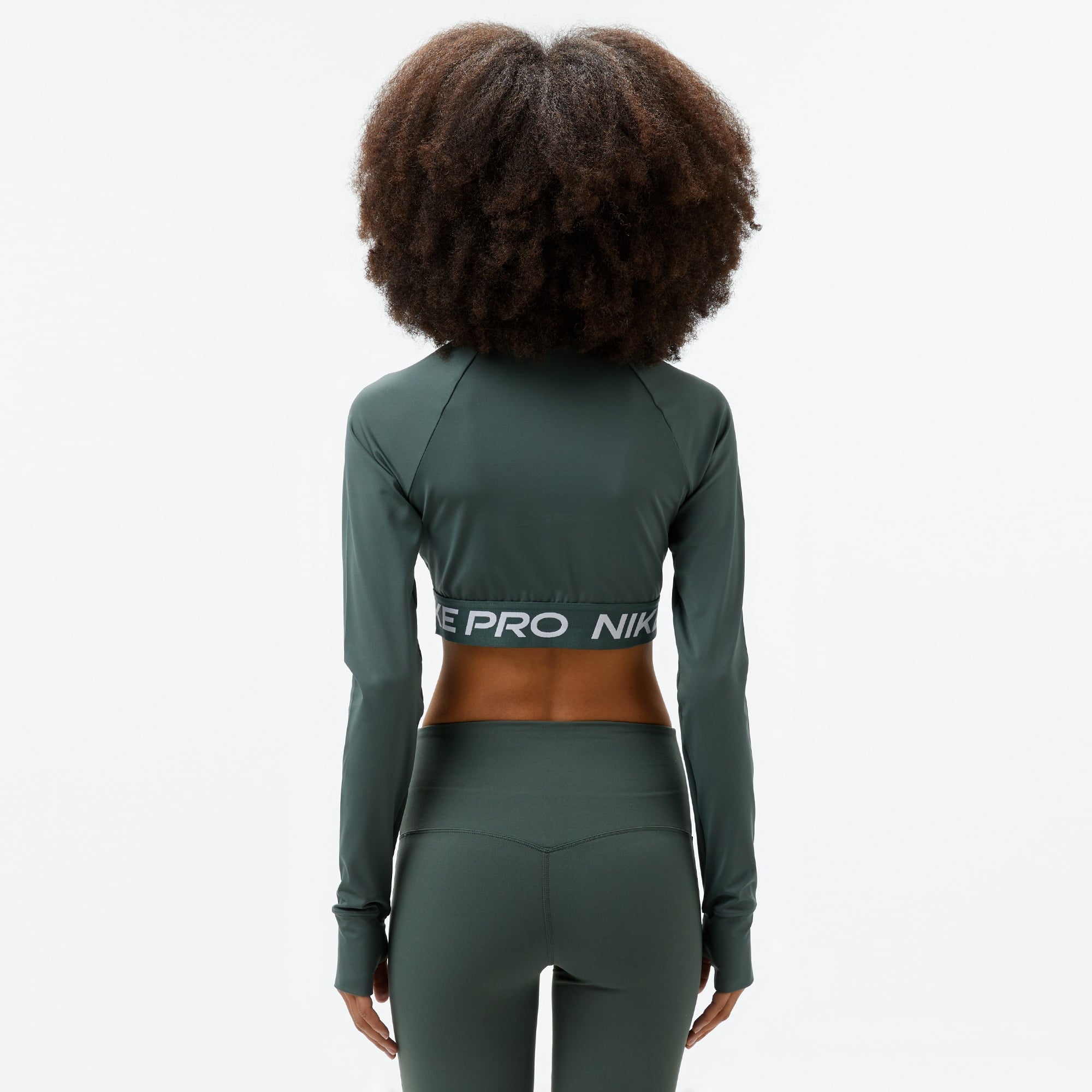 Nike Pro Dri-Fit 365 Kadın Yeşil Uzun Kollu T-Shirt