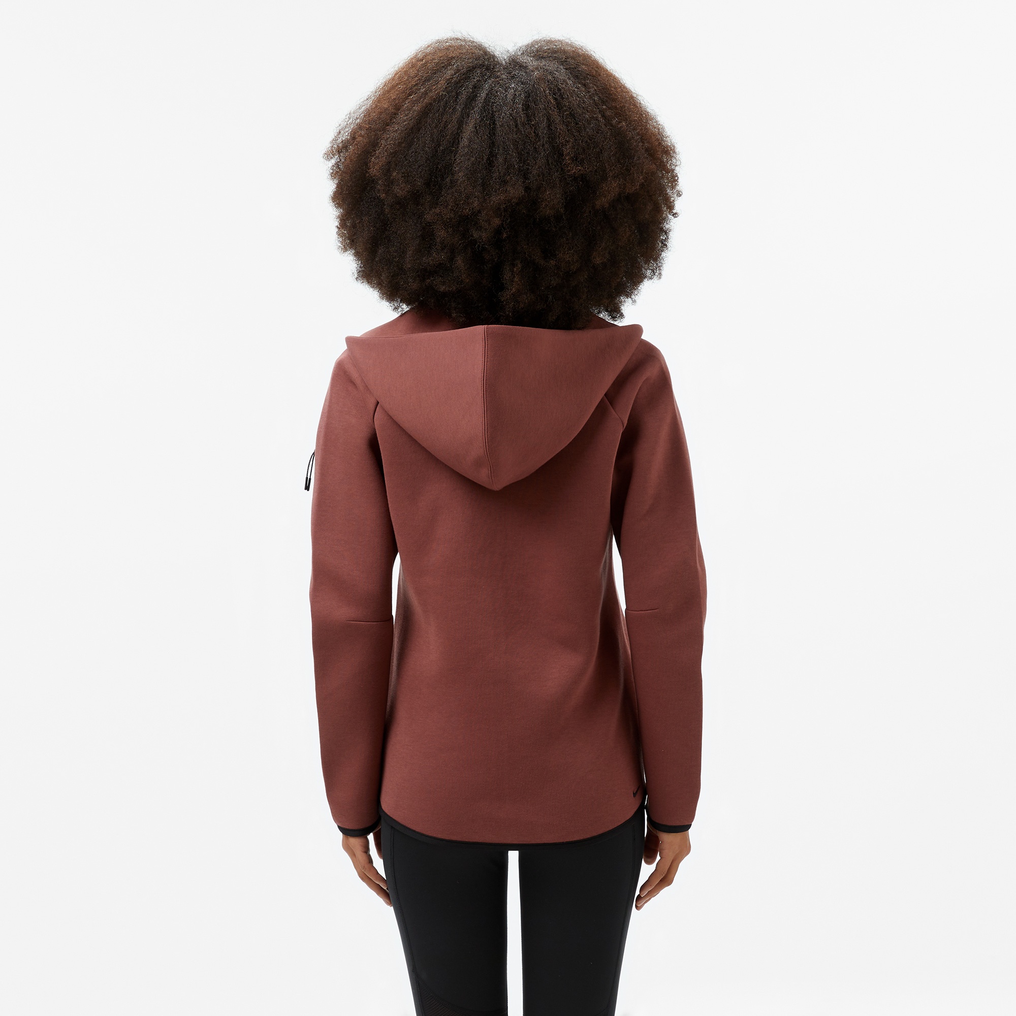 Nike Sportswear Tech Fleece Windrunner Kadın Kahverengi Kapüşonlu Sweatshirt