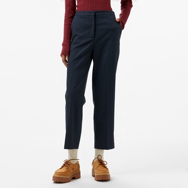  Tommy Hilfiger Flannel Slim Straight Kadın Mavi Pantolon