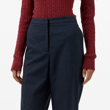  Tommy Hilfiger Flannel Slim Straight Kadın Mavi Pantolon