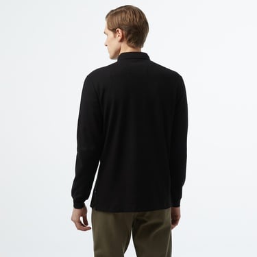  Nautica Erkek Siyah Slim Fit Uzun Kollu Polo