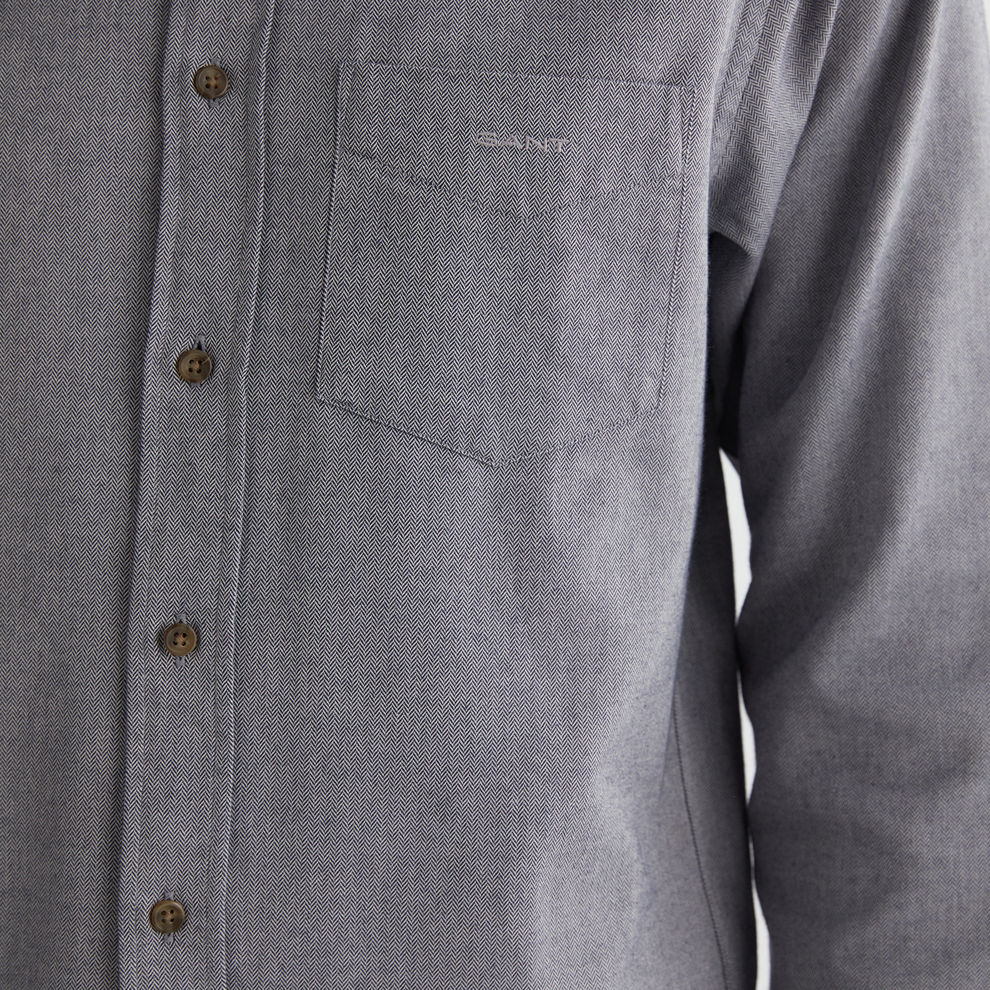 GANT Erkek Gri Regular Fit Düğmeli Yaka Gömlek