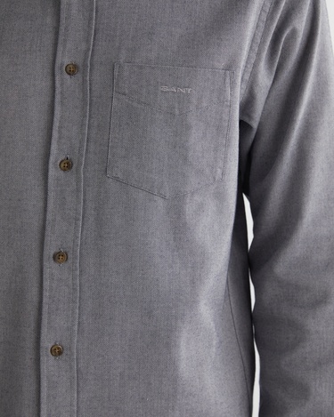  GANT Erkek Gri Regular Fit Düğmeli Yaka Gömlek