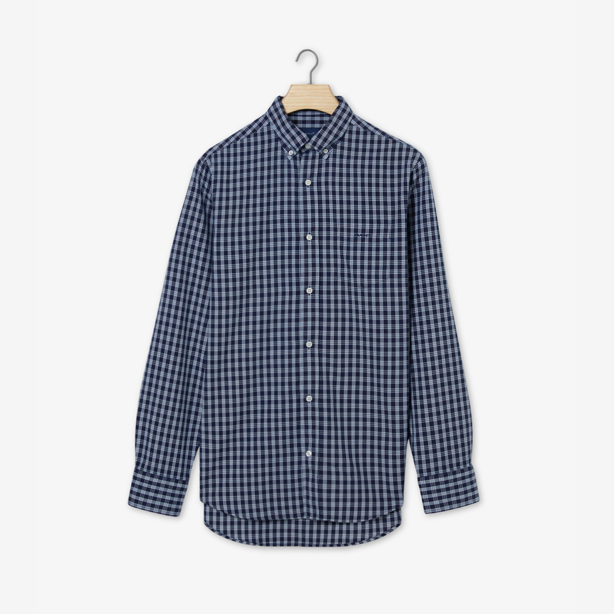  Gant Erkek Lacivert Regular Fit Kareli Gömlek