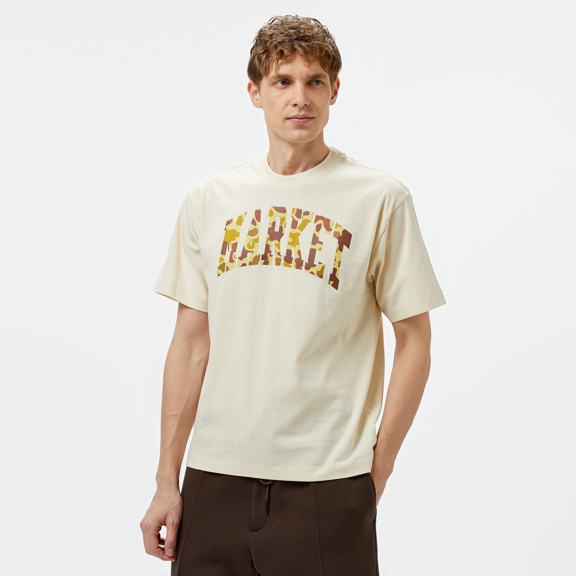 Market Duck Camo Arc Erkek Krem T-Shirt