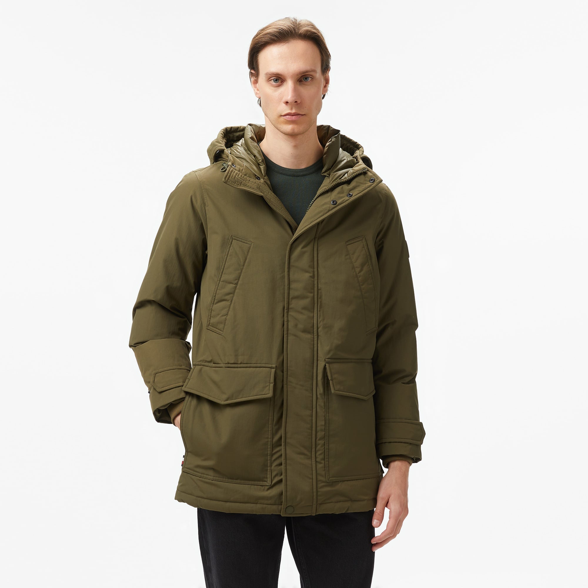 Tommy Hilfiger Rockie Down Parka Erkek Haki Parka
