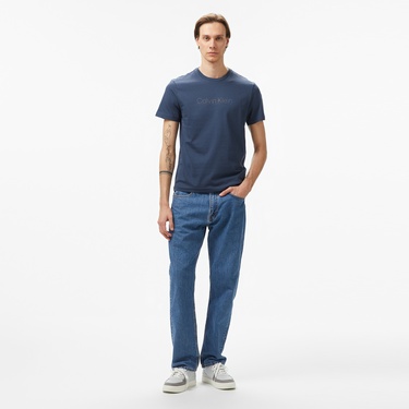  Calvin Klein Raised Line Logo Erkek Lacivert T-Shirt