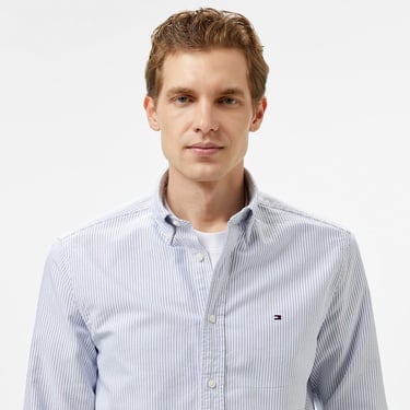  Tommy Hilfiger Heritage Oxford Stripe Erkek Lacivert Gömlek