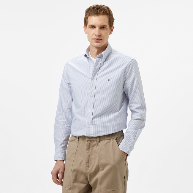  Tommy Hilfiger Heritage Oxford Stripe Erkek Lacivert Gömlek