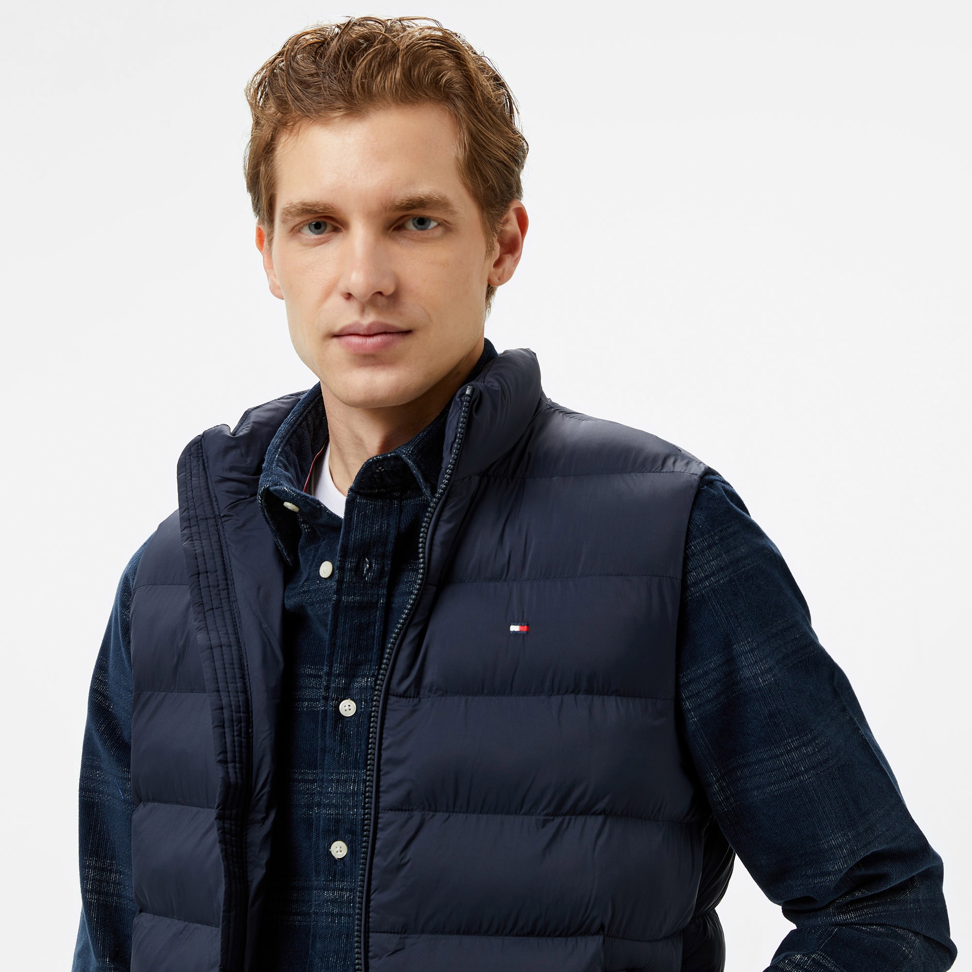 Tommy Hilfiger Mid Weight Erkek Mavi Yelek