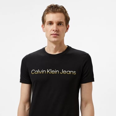  Calvin Klein Two Tone Institutional Erkek Siyah T-Shirt