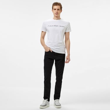  Calvin Klein Two Tone Institutional Erkek Beyaz T-Shirt