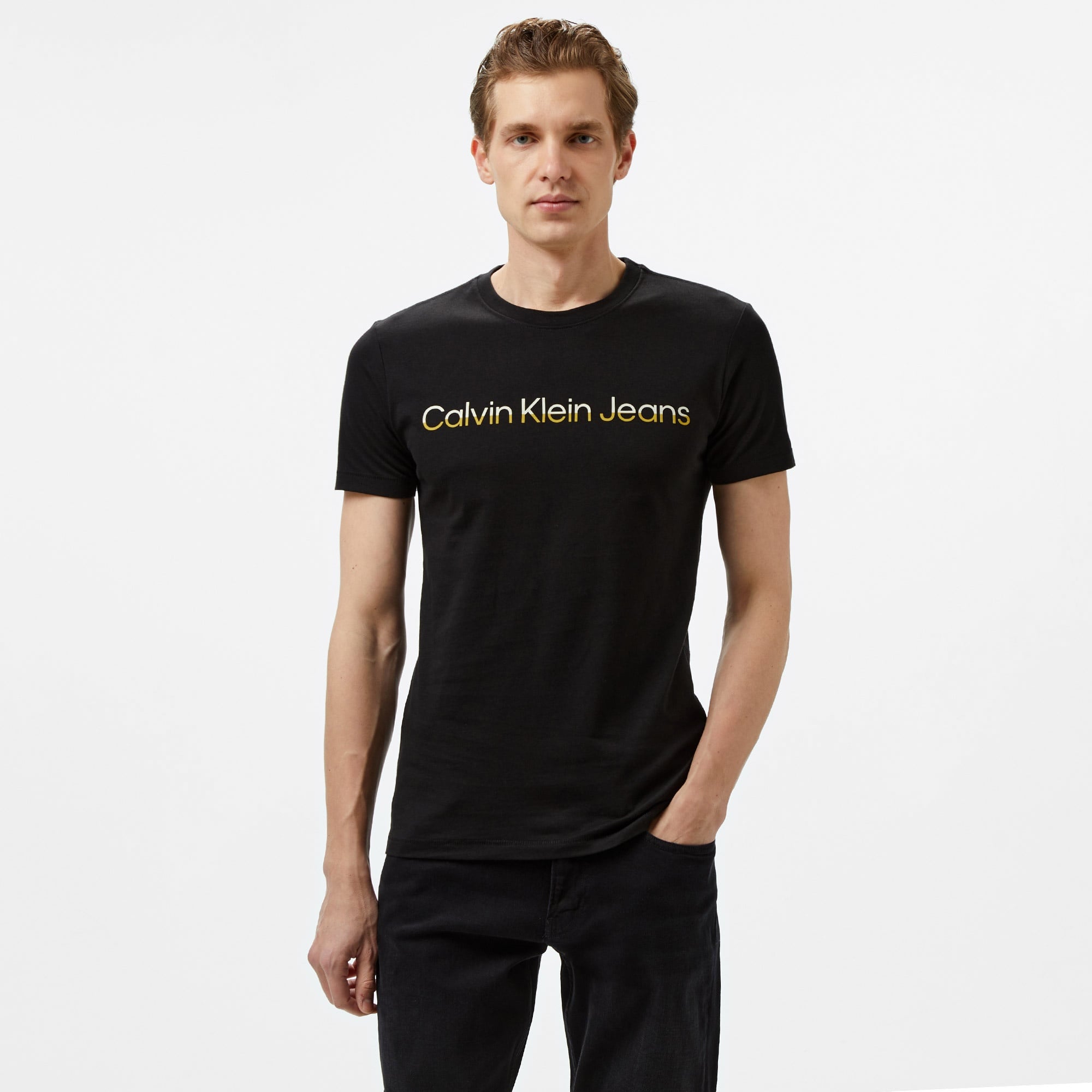 Calvin Klein Two Tone Institutional Erkek Siyah T-Shirt