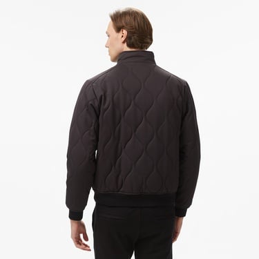  Lacoste Erkek Relaxed Fit Dik Yaka Kapitone Siyah Mont