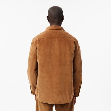  Erkek Relaxed Fit Kadife Kahverengi Dış Gömlek