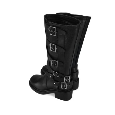  Kadın Siyah Deri Çizme