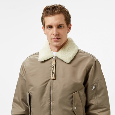  Calvin Klein Jeans Aviator Sherpa Erkek Kahverengi Ceket
