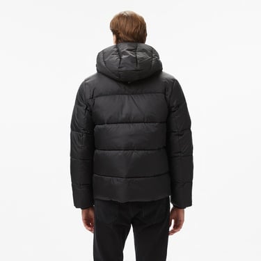  Calvin Klein Hooded Quilt Puffer Erkek Siyah Mont