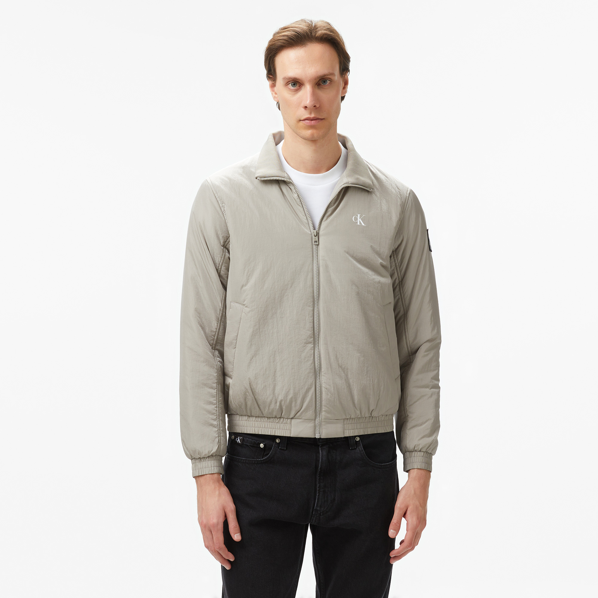  Calvin Klein Jeans Padded Harrington Erkek Gri Ceket
