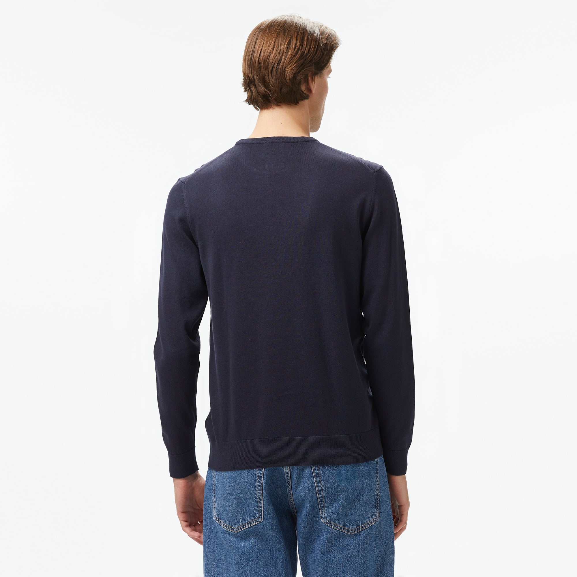 Calvin Klein Cotton Silk Blend Erkek Lacivert Kazak