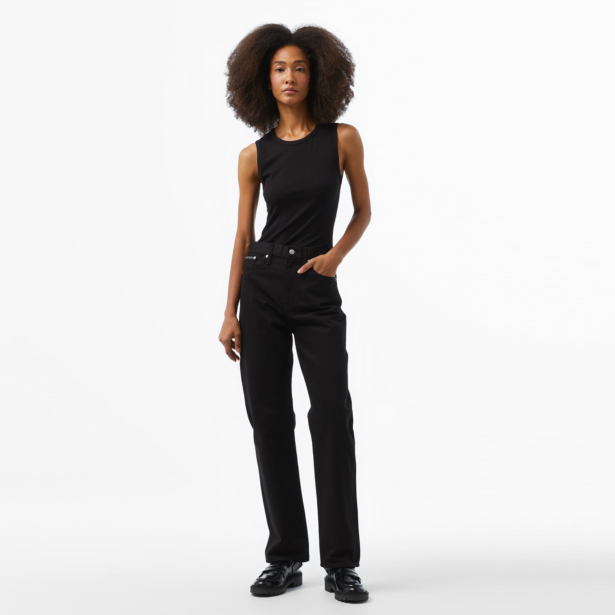 Calvin Klein Modal Rib Tank Top Kadın Siyah Kolsuz T-Shirt