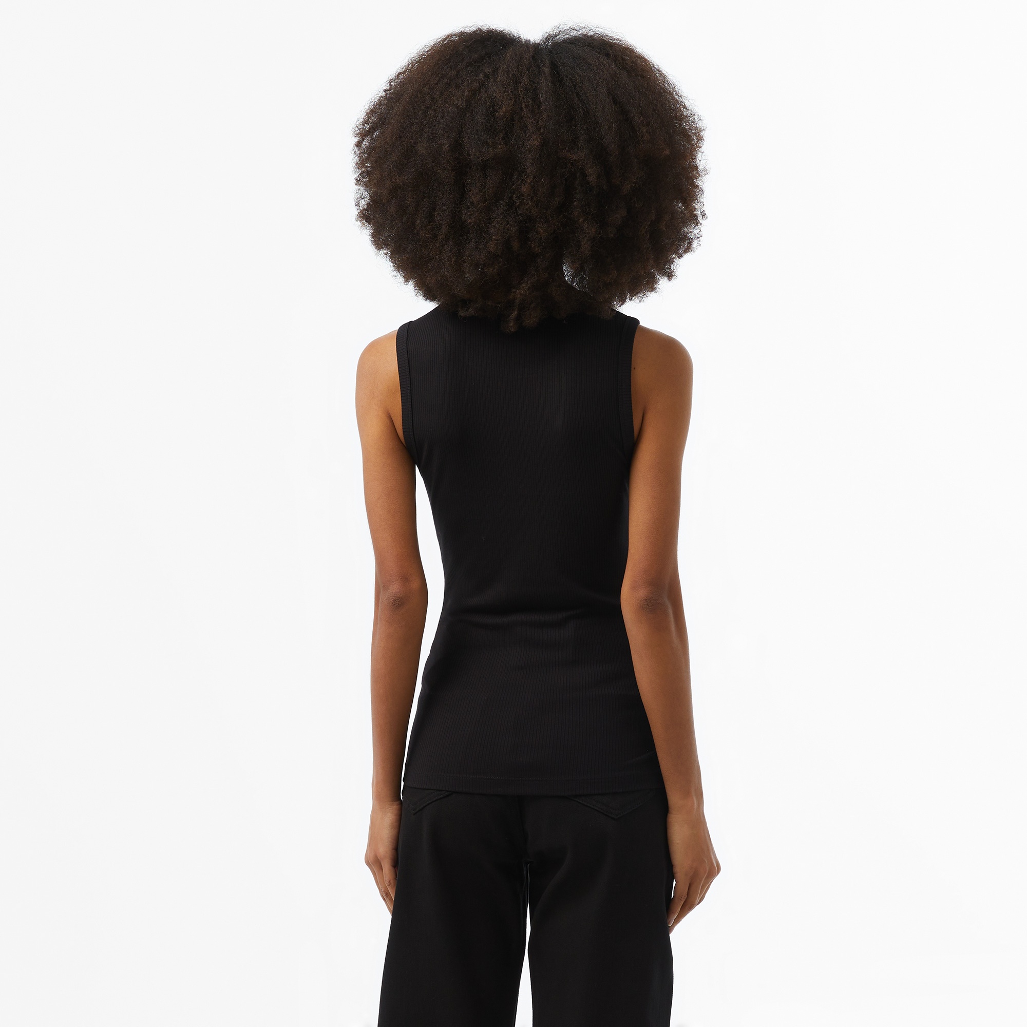 Calvin Klein Modal Rib Tank Top Kadın Siyah Kolsuz T-Shirt