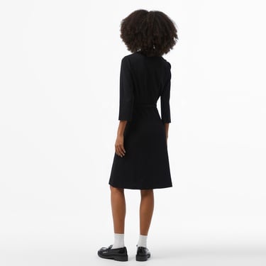  Calvin Klein Scuba Crepe Draped Kadın Siyah Elbise