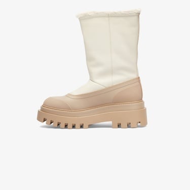  Calvin Klein Jeans Flatform Chelsea Boot Padded Kadın Kahverengi Yağmur Botu