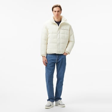  Calvin Klein Jeans Chenille Puffer Erkek Beyaz Mont