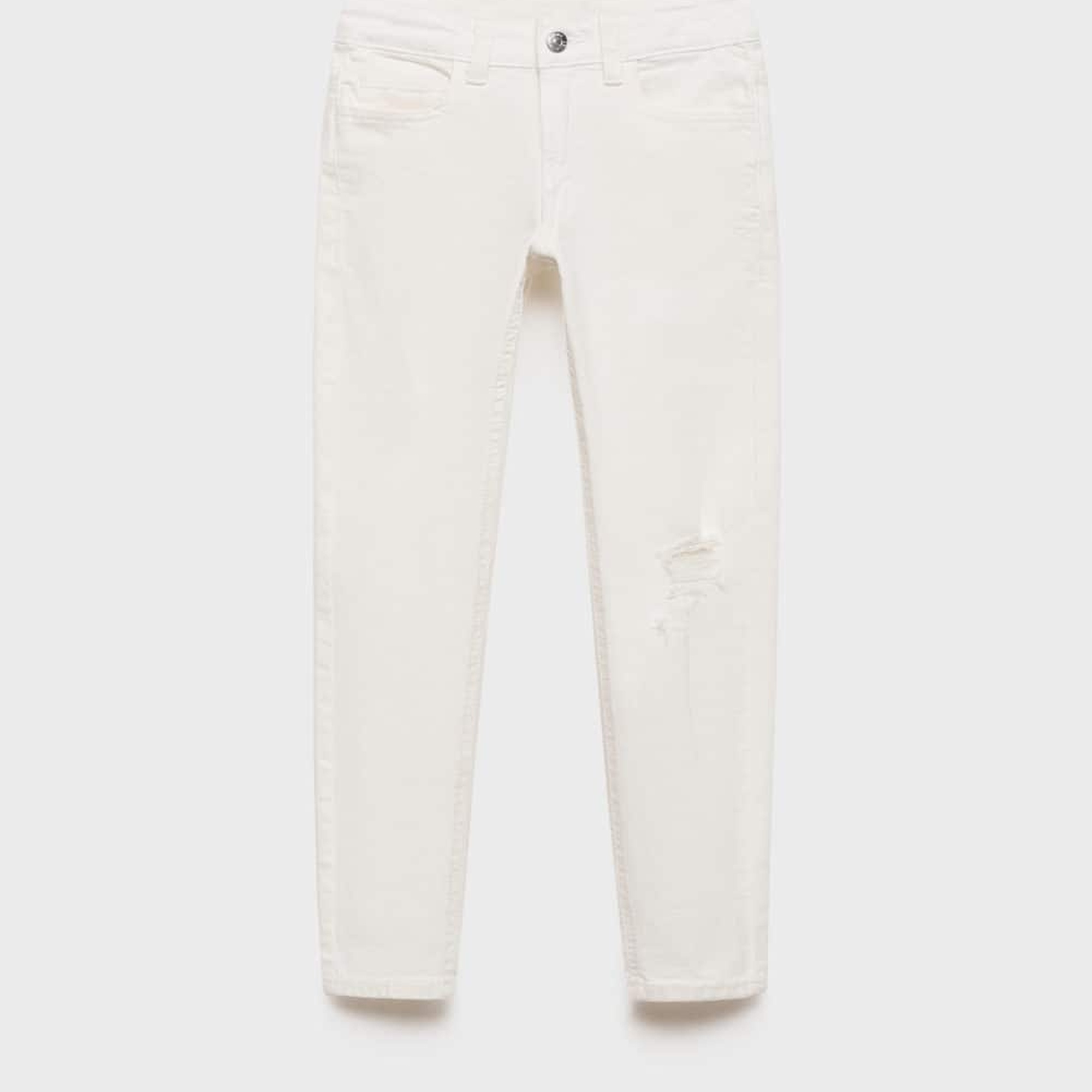 Mango Çocuk Slim Fit Jean Beyaz