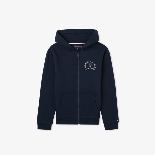  Tommy Hilfiger Nautical Arch Fleece Zipup Çocuk Mavi Hoodie