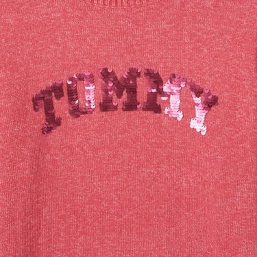  Tommy Hilfiger Tommy Flip Flop Sequins Çocuk Pembe Kazak