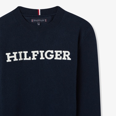  Tommy Hilfiger Monotype Regular Çocuk Mavi Kazak