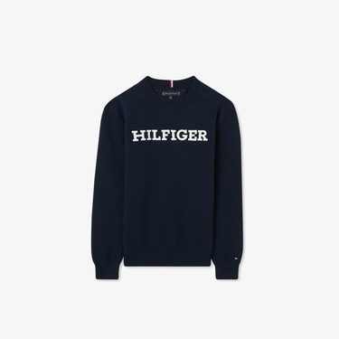  Tommy Hilfiger Monotype Regular Çocuk Mavi Kazak