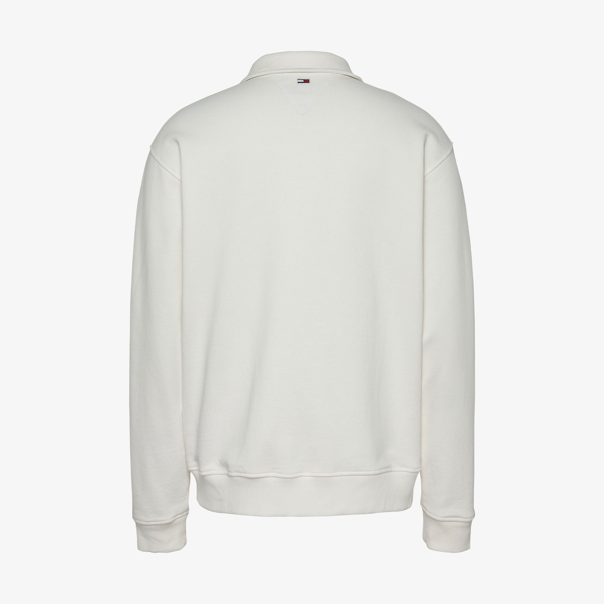 Tommy Jeans 1/4 Zip Towel Patch Erkek Beyaz Sweatshirt