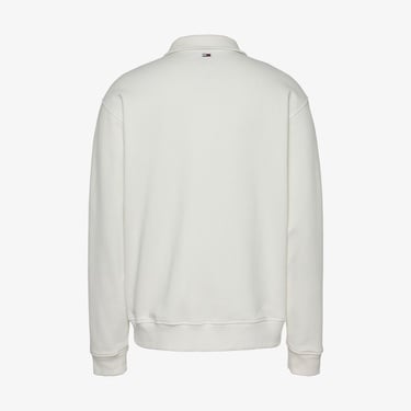  Tommy Jeans 1/4 Zip Towel Patch Erkek Beyaz Sweatshirt