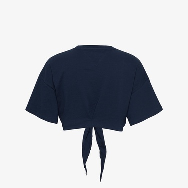  Tommy Jeans Reg Waist Tie Badge Ext Kadın Lacivert T-Shirt