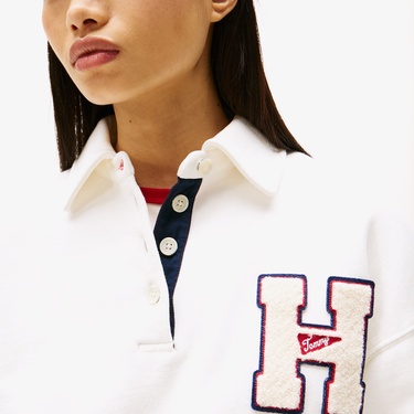  Tommy Jeans H Graphic Hwk Kadın Beyaz Sweatshirt