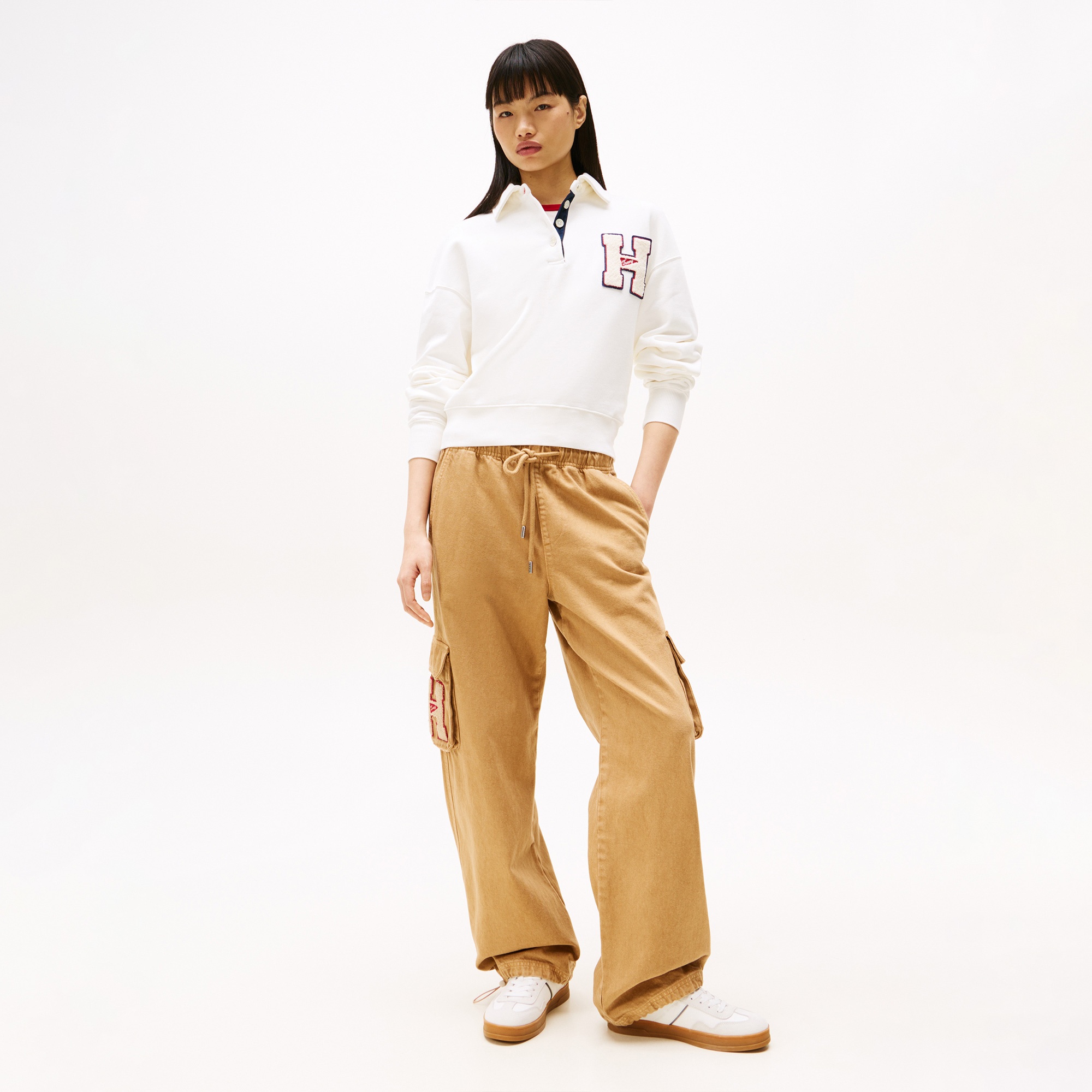 Tommy Jeans H Graphic Hwk Kadın Beyaz Sweatshirt