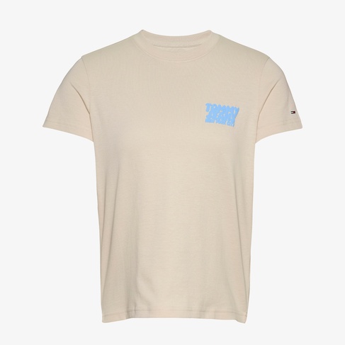  Tommy Jeans Regular Bubble Kadın Bej T-Shirt