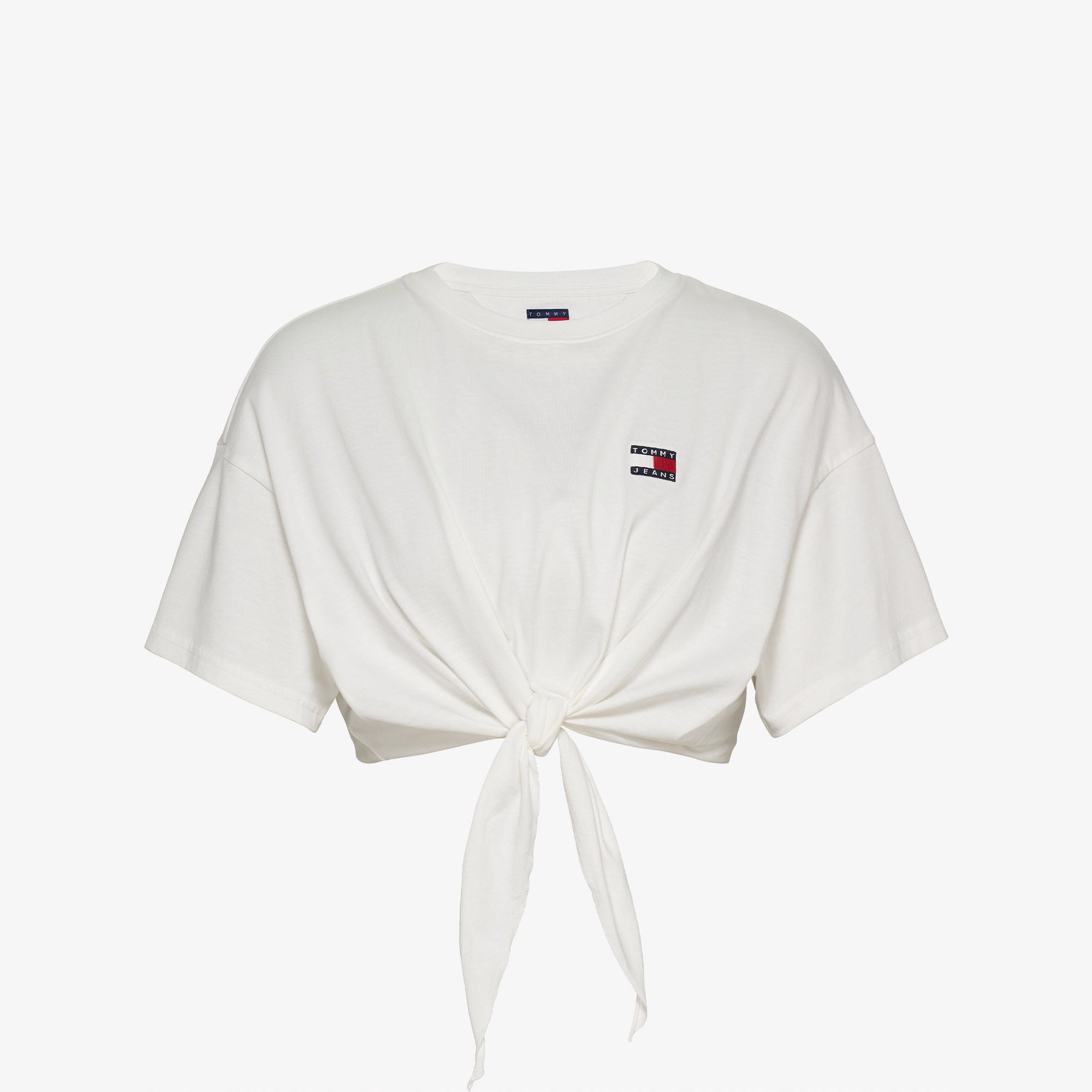 Tommy Jeans Reg Waist Tie Badge Ext Kadın Beyaz T-Shirt