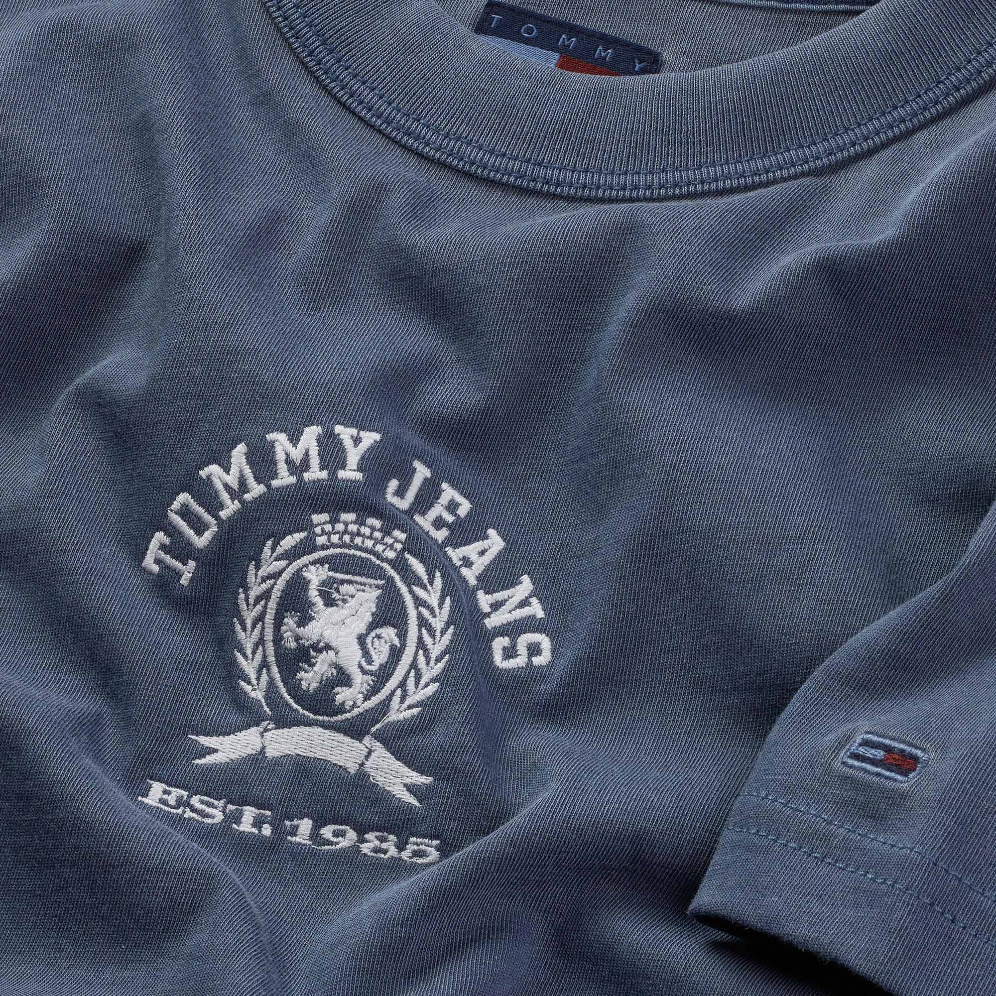 Tommy Jeans Regular Varsity Crew Kadın Mavi T-Shirt