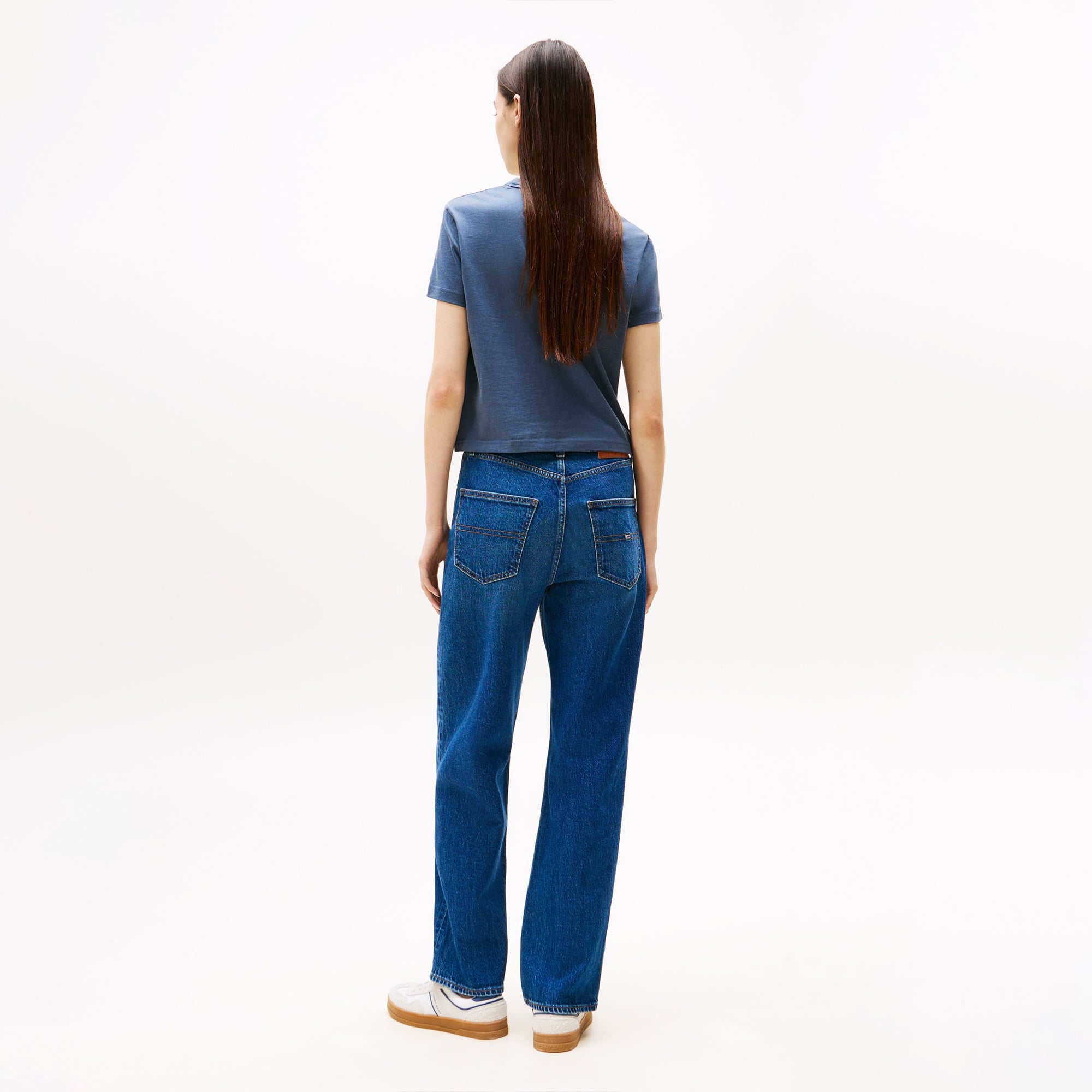 Tommy Jeans Regular Varsity Crew Kadın Mavi T-Shirt