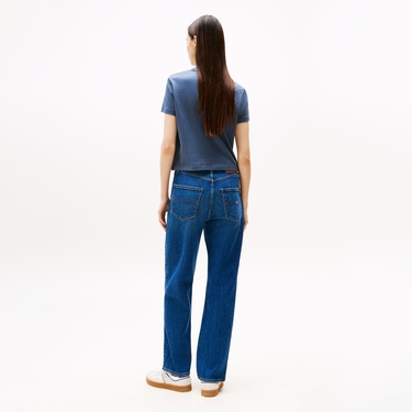  Tommy Jeans Reg Sh Varsity Crest Kadın Lacivert T-Shirt