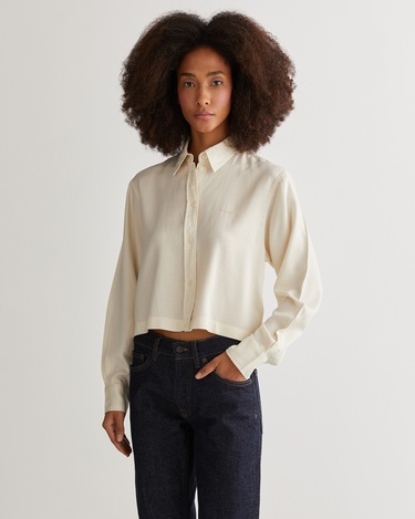  GANT Kadın Krem Crop Fit Gömlek