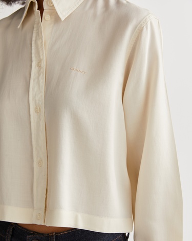  GANT Kadın Krem Crop Fit Gömlek